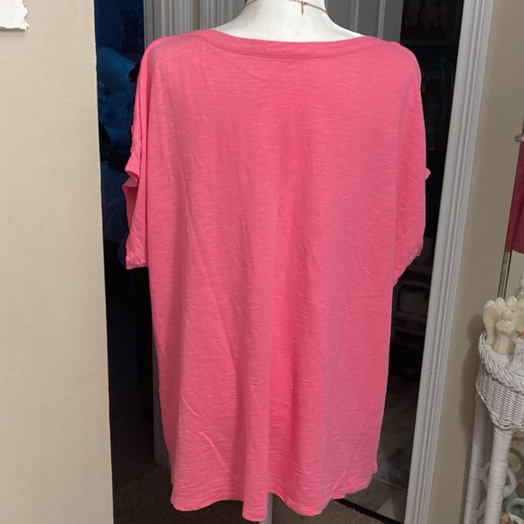 Talbots Plus 3X Coral Short Sleeve Tee - Picture 3 of 9